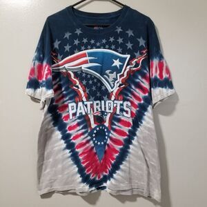New England Patriots Tie Dye Majestic Men’s T shirt Y2K Men's XL